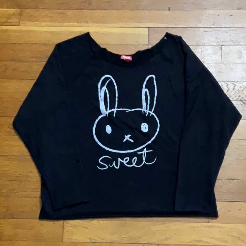 IloveH81 Black Sweet Bunny Medium Sweater